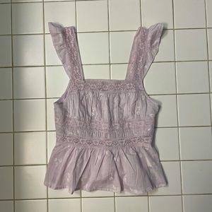 Free people lavender flowy cropped tank top